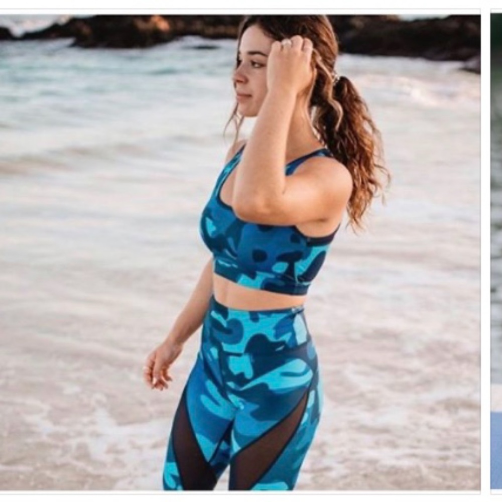 Navy Camo Back Mesh Light n Tight Bra